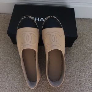 Chanel classic espadrilles beige/black size 38